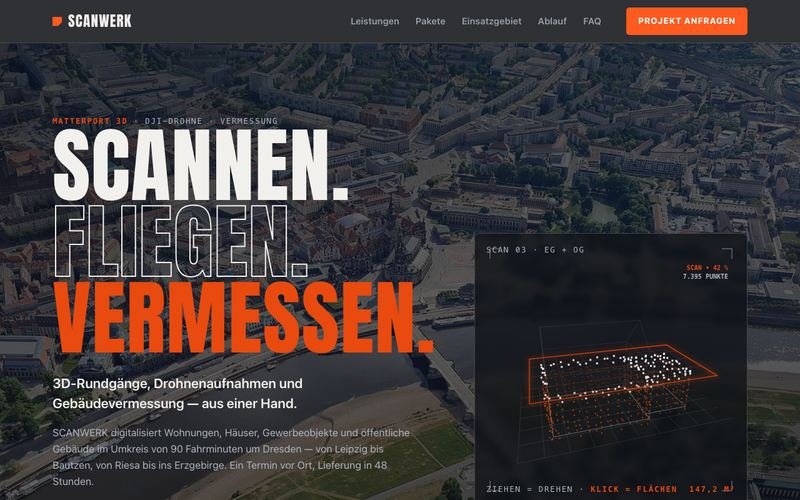Screenshot der Website scanwerk-3d.de